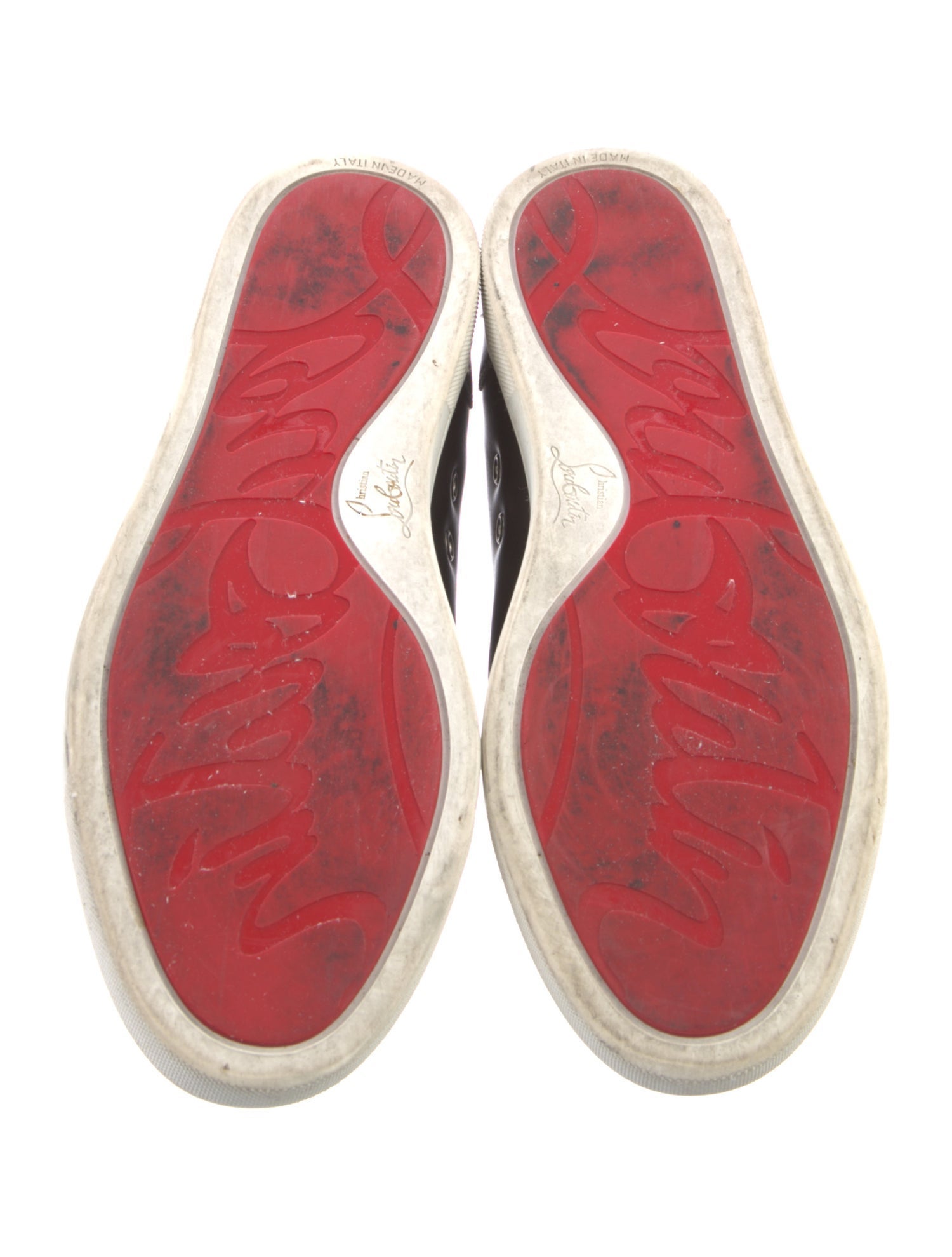 Christian Louboutin Spike Accents Leather Sneakers